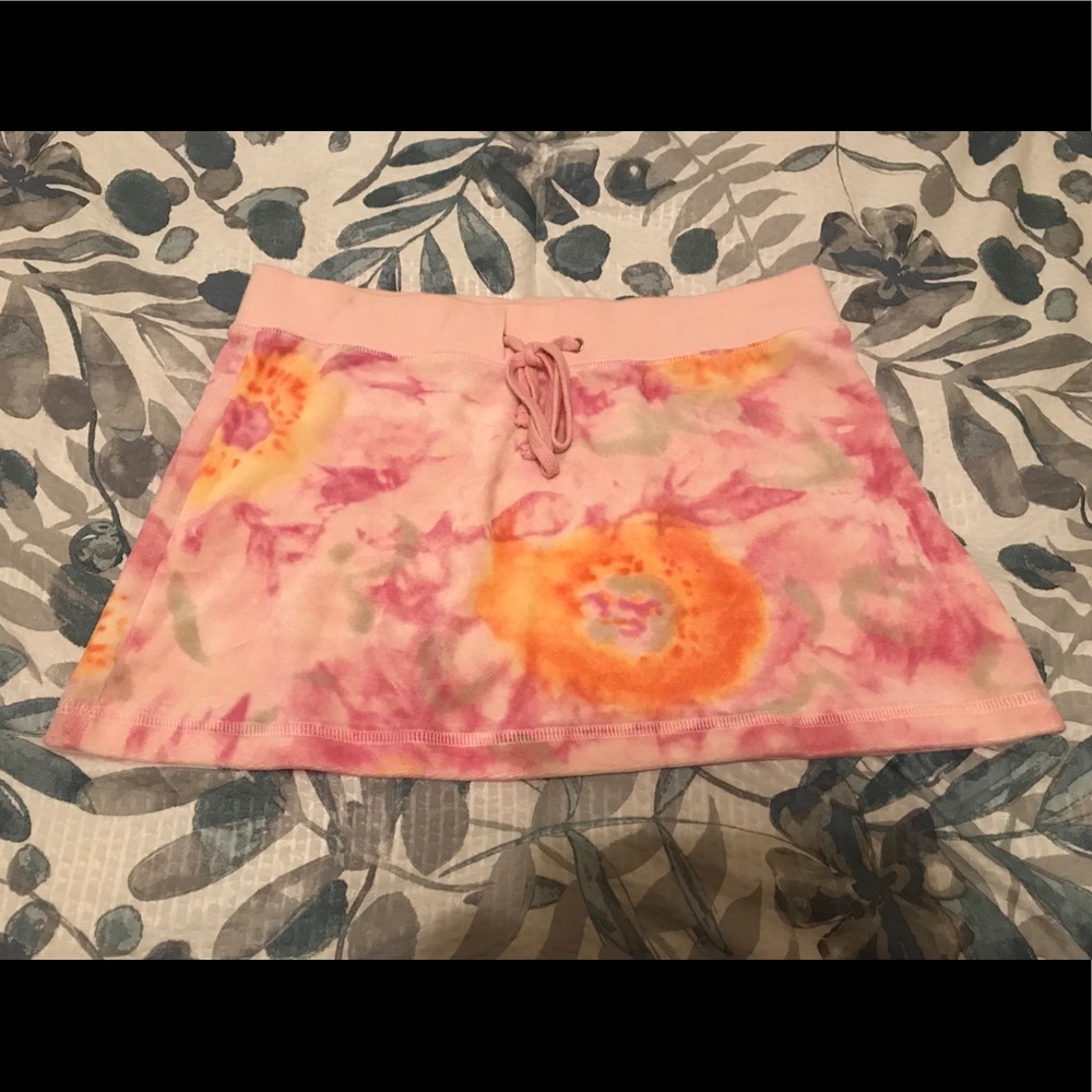So Low Pink Tie Dye Skirt Size M Drawstring Waist